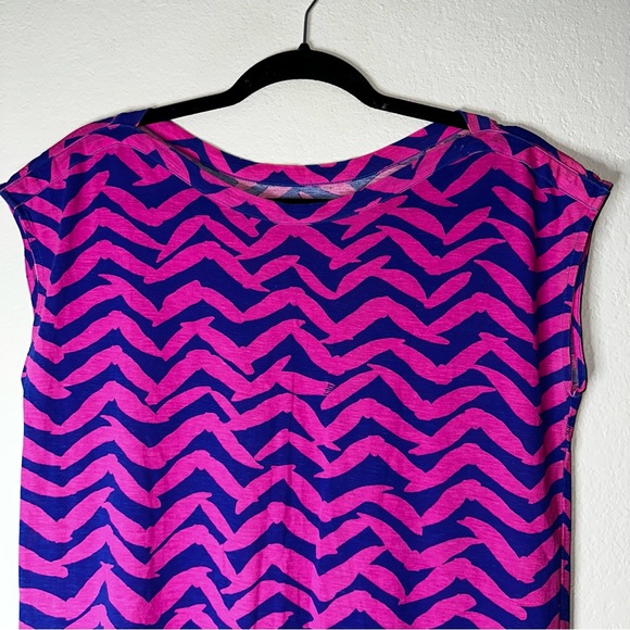 LILLY PULITZER pout pink Get Lucky cap sleeve Robyn t-shirt dress S - Picture 3 of 13